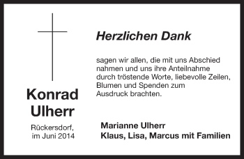 Traueranzeige von Konrad Ulherr von Pegnitz-Zeitung